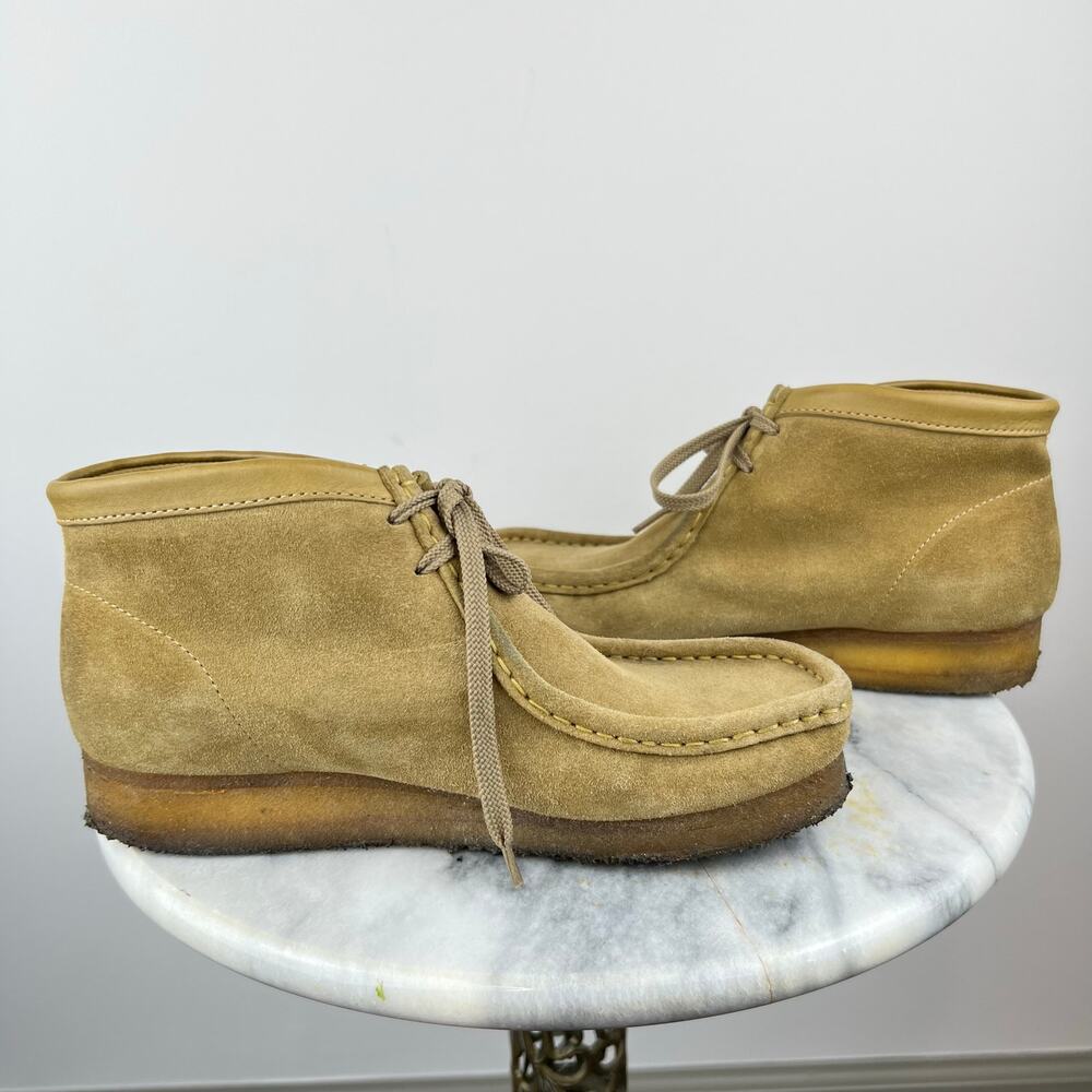 Women's Clarks Originals Wallabies Tan Suede Leather Suede Chukka Boots (8.5) - Picture 4 of 11